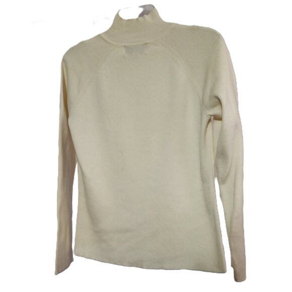 Casual Corner Womens 100% Cotton Mock Turtleneck Long Sleeve Top Size M - Picture 7 of 7